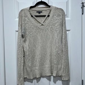Beige AEO Sweater w/ Cute Neckline